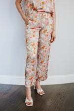 Pallas Floral Satin Pocketed Pants