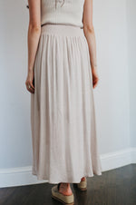 Cove Haven Surplice Midi High Low Skirt- Champagne