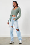 Kenny High Rise Distressed Denim