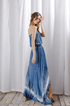Ocean Breeze Strapless Tie Dye High Low Maxi Dress