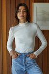 Franklin Ribbed Turtleneck Top - White