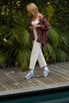 Thomas Plaid Button Down Top
