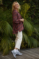 Thomas Plaid Button Down Top