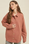 Avette Cotton Pocketed Button Down Shacket