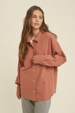 Avette Cotton Pocketed Button Down Shacket