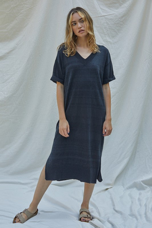 Myra Knit Sweater Slit Side Midi Dress
