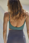 Halo Ribbed Seamless Bralette - Dark Sage