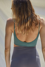 Halo Ribbed Seamless Bralette - Dark Sage
