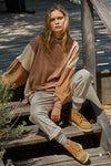 Taron Turtleneck Billowy Pocketed Contrast Top