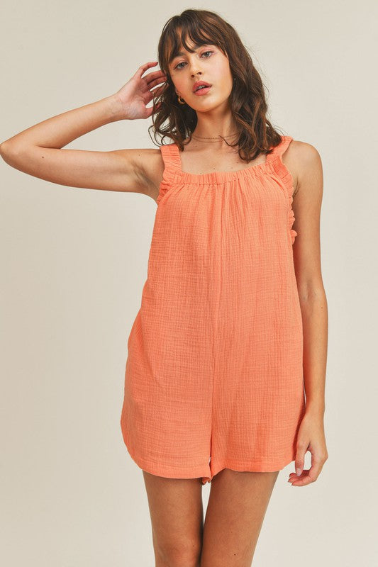 Lisa Pocketed Cotton Relaxed Romper