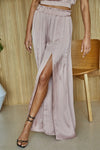 Pure Bliss Slit Satin Pants - Blush