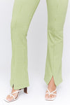 Wait Up Knit Gingham Slit Front Pants