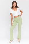 Wait Up Knit Gingham Slit Front Pants