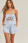 Taylor Linen Tie Front Bandeau Top