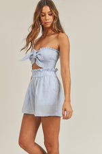 Taylor Linen Tie Front Bandeau Top