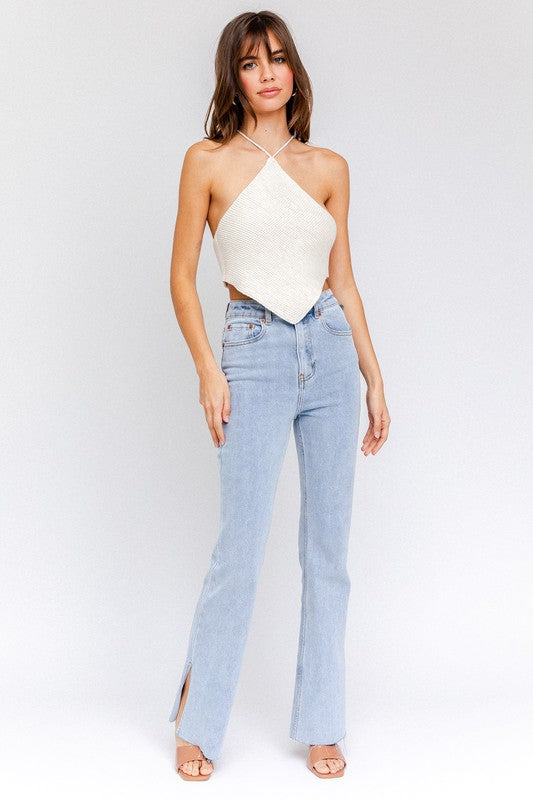 Big Island Cotton Halter Crop Top