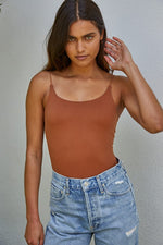 Close Call Seamless Cami Bodysuit - Camel