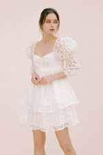 Marly Daisy Applique Floral Babydoll Dress