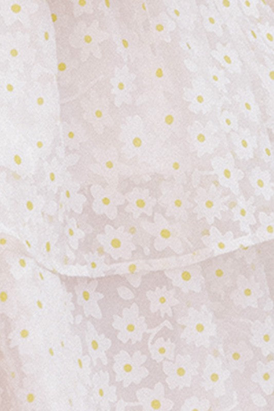 Marly Daisy Applique Floral Babydoll Dress