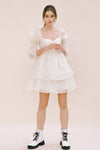Marly Daisy Applique Floral Babydoll Dress