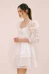 Marly Daisy Applique Floral Babydoll Dress
