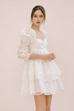 Marly Daisy Applique Floral Babydoll Dress
