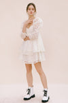 Marly Daisy Applique Floral Babydoll Dress