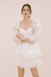 Marly Daisy Applique Floral Babydoll Dress