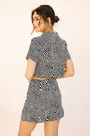 Swirled Checkered Mini Skirt
