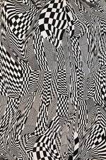 Swirled Checkered Collared Crop Top