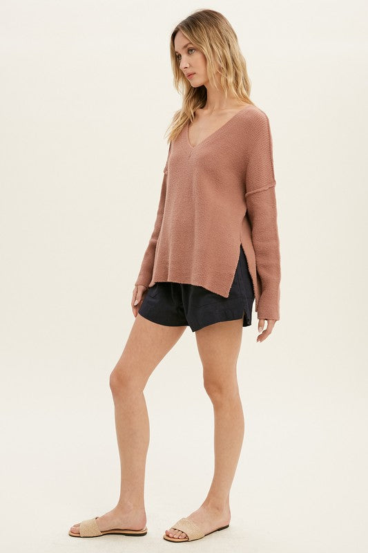 Marlena Fuzzy Knit Sweater - Ginger