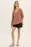 Marlena Fuzzy Knit Sweater - Ginger