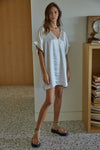 Sophia Satin Tunic Dress - Pearl