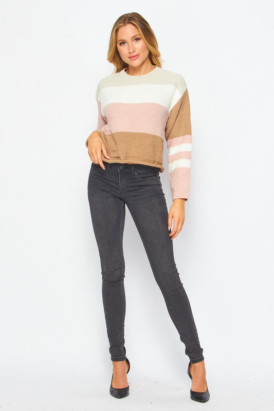 Sidelines Chenille Striped Pullover