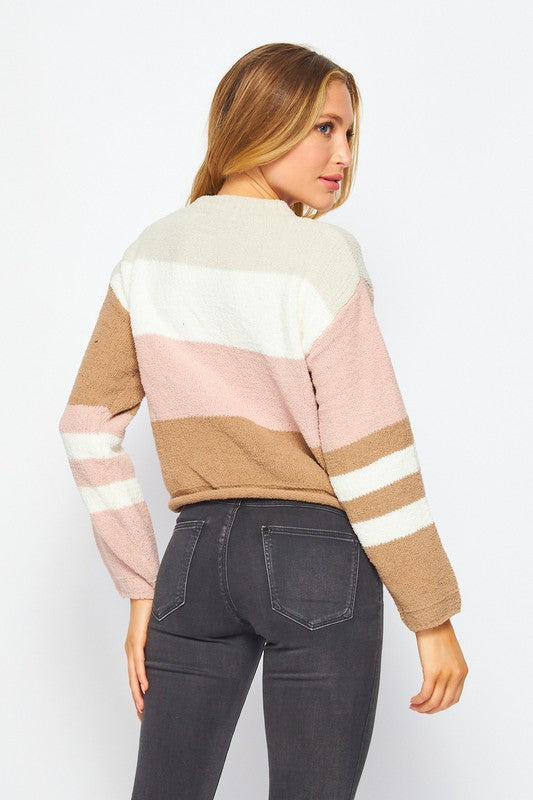 Sidelines Chenille Striped Pullover