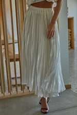 Let's Dance Pleated Metallic Skirt - Opal