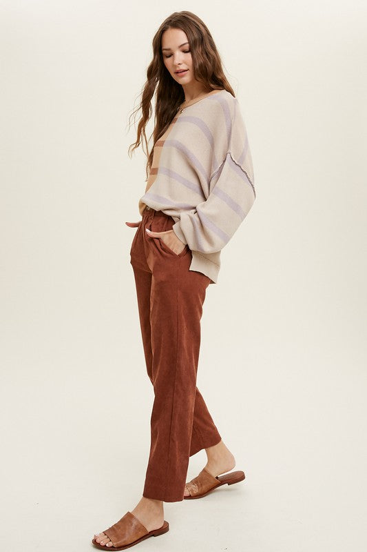 Janel Striped Color Block Sweater