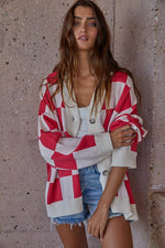 Check Me Out Cardigan - Raspberry