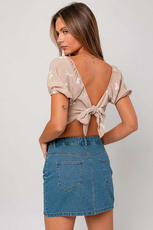 Leona Tie Back Crop Top