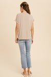 Sam Relaxed Knit Henley Tee - Mocha