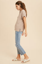 Sam Relaxed Knit Henley Tee - Mocha