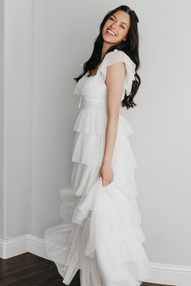 Love Is All We Need Tiered Mesh Maxi Dress