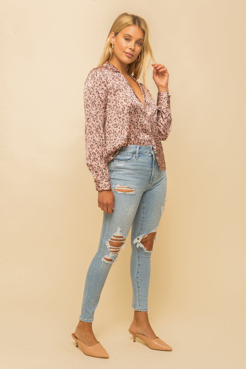 Carol Collared Leo Blouse