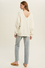 Darling One Knit V-Neck Sweater - Cream