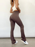 All Set High Rise Flared Pants- Cocoa