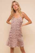 Carol Leopard Satin Dress