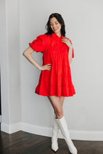 Farrah Puff Sleeve Tiered Mini Dress
