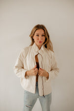 Timber Cotton Blend Pocketed Quilted Jacket - Cream