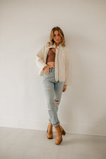 Timber Cotton Blend Pocketed Quilted Jacket - Cream