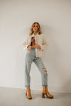 Timber Cotton Blend Pocketed Quilted Jacket - Cream